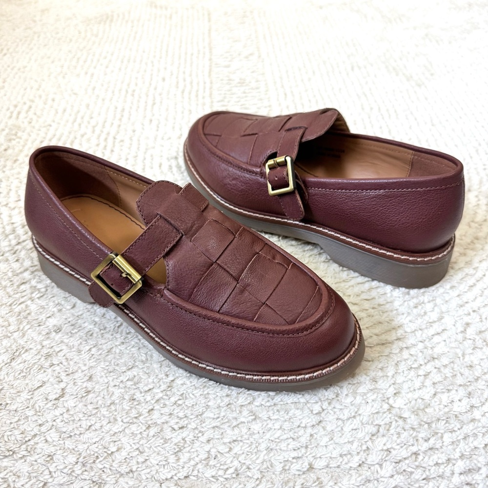 Seasalt Cornwall Tresmeer Woven Brown Leather Fisherman Shoes Size 38 - Picture 9 of 9